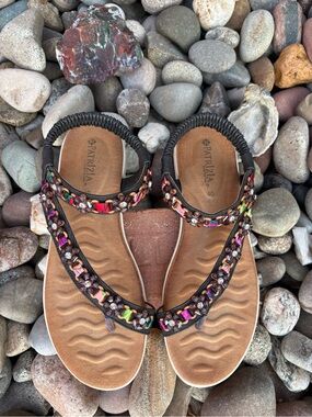 Patrizia by Spring Step Jeunesse Boho Beaded Embellished Sandals Size 40 = US 9
